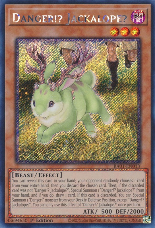 Danger!? Jackalope? [RA01-EN013] Platinum Secret Rare | Exor Games Summserside