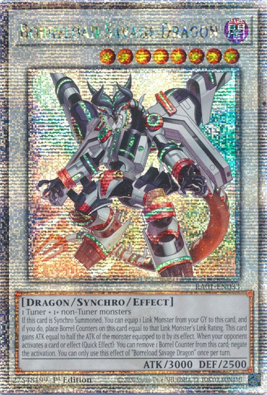 Borreload Savage Dragon [RA01-EN033] Quarter Century Secret Rare | Exor Games Summserside