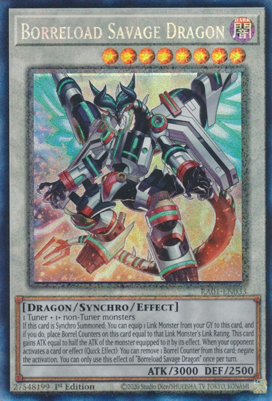 Borreload Savage Dragon [RA01-EN033] Prismatic Collector's Rare | Exor Games Summserside