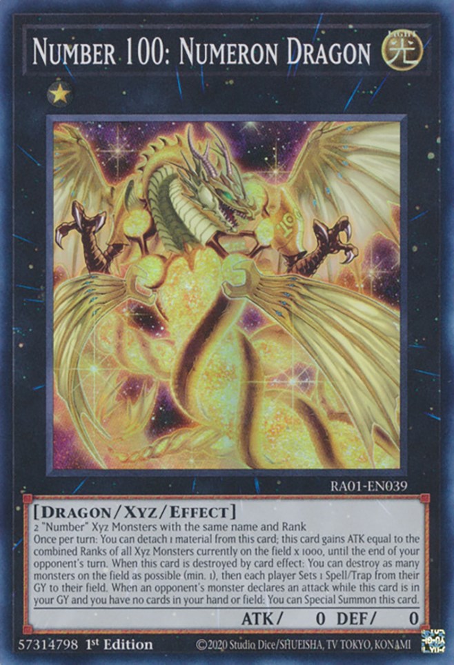 Number 100: Numeron Dragon [RA01-EN039] Super Rare | Exor Games Summserside