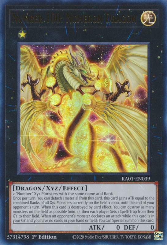 Number 100: Numeron Dragon [RA01-EN039] Ultra Rare | Exor Games Summserside