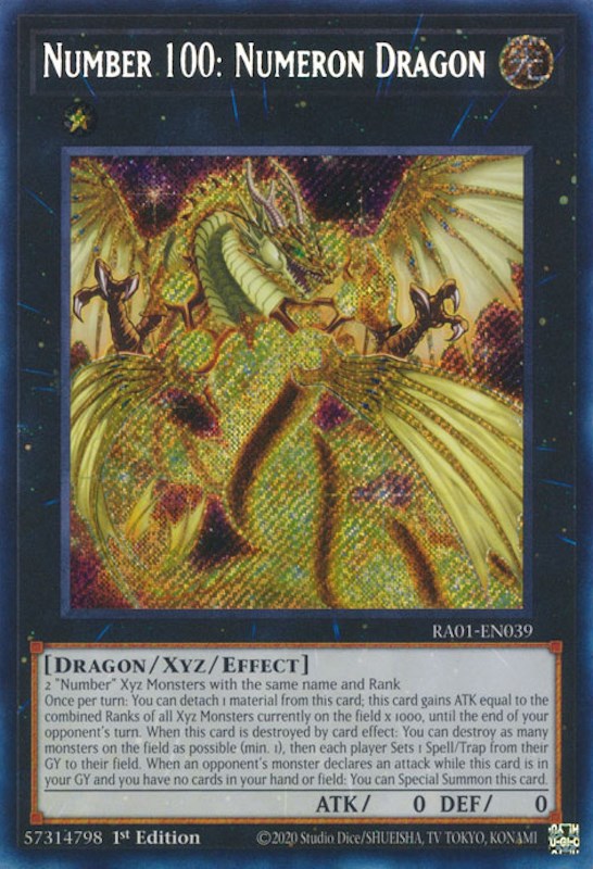 Number 100: Numeron Dragon [RA01-EN039] Secret Rare | Exor Games Summserside