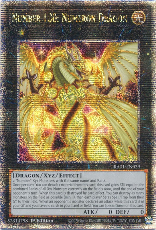 Number 100: Numeron Dragon [RA01-EN039] Quarter Century Secret Rare | Exor Games Summserside