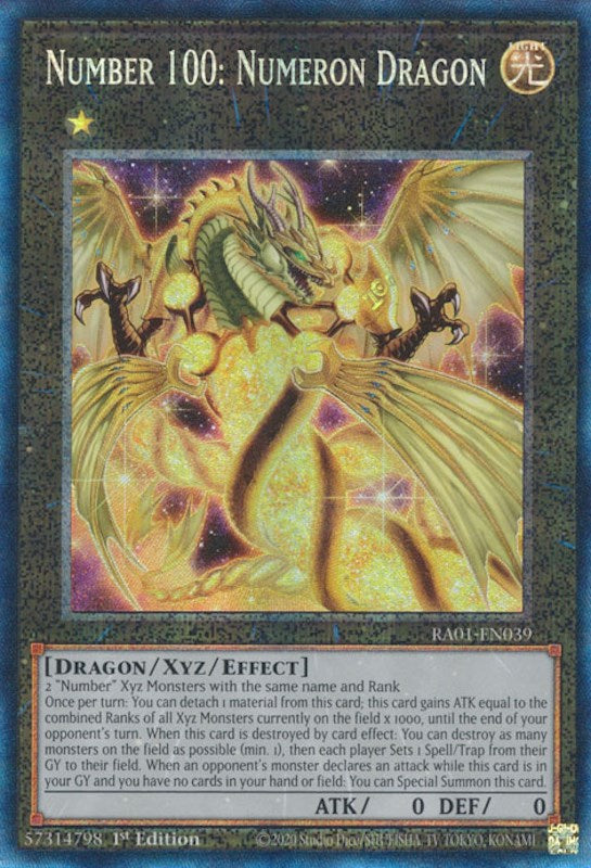 Number 100: Numeron Dragon [RA01-EN039] Prismatic Collector's Rare | Exor Games Summserside