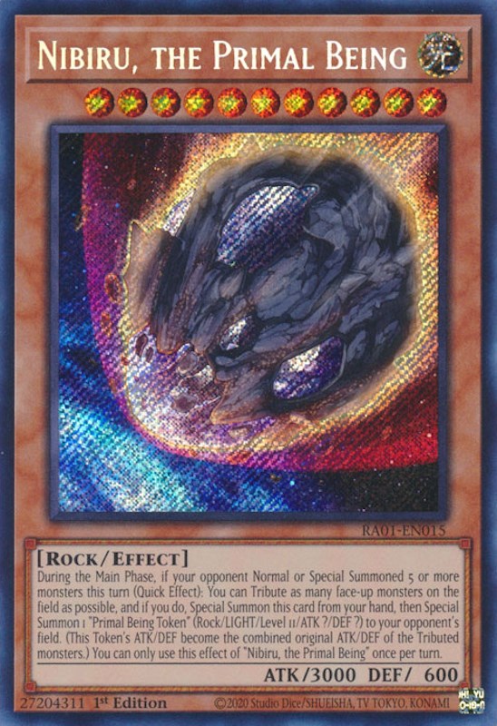 Nibiru, the Primal Being [RA01-EN015] Secret Rare | Exor Games Summserside