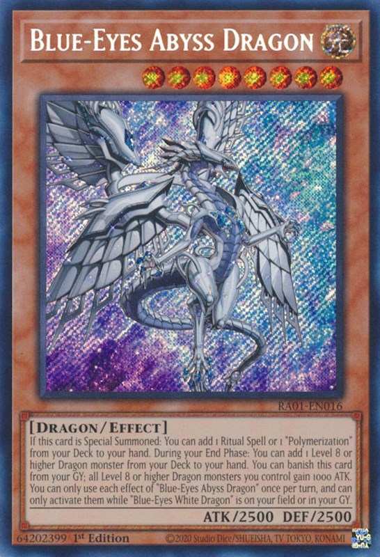 Blue-Eyes Abyss Dragon [RA01-EN016] Secret Rare | Exor Games Summserside