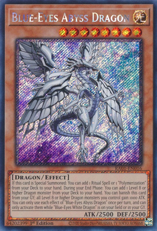 Blue-Eyes Abyss Dragon [RA01-EN016] Platinum Secret Rare | Exor Games Summserside