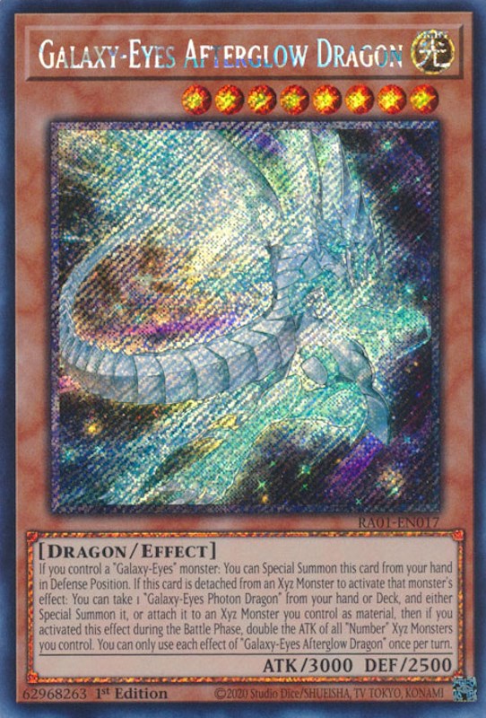 Galaxy-Eyes Afterglow Dragon [RA01-EN017] Platinum Secret Rare | Exor Games Summserside