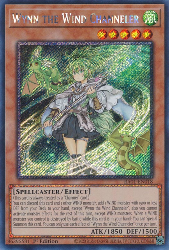 Wynn the Wind Channeler [RA01-EN018] Platinum Secret Rare | Exor Games Summserside