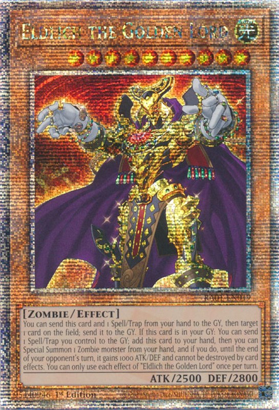 Eldlich the Golden Lord [RA01-EN019] Quarter Century Secret Rare | Exor Games Summserside