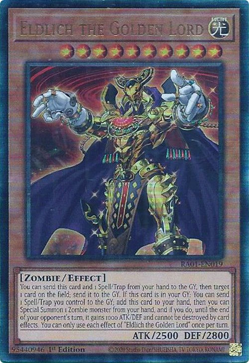 Eldlich the Golden Lord [RA01-EN019] Prismatic Ultimate Rare | Exor Games Summserside