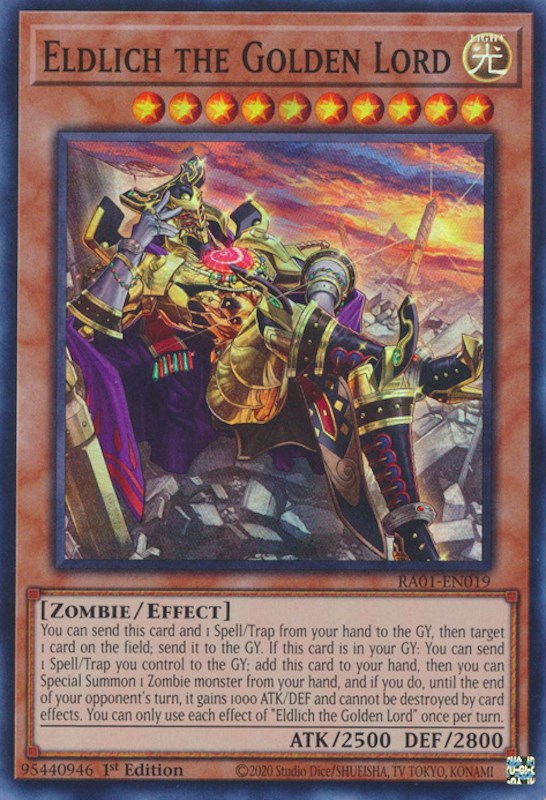 Eldlich the Golden Lord (Alternate Art) [RA01-EN019] Super Rare | Exor Games Summserside