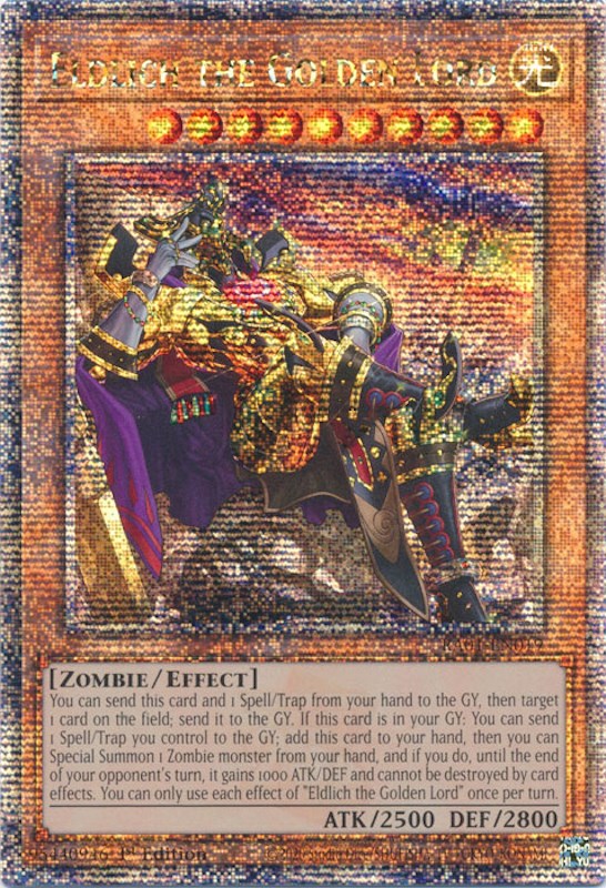 Eldlich the Golden Lord (Alternate Art) [RA01-EN019] Quarter Century Secret Rare | Exor Games Summserside