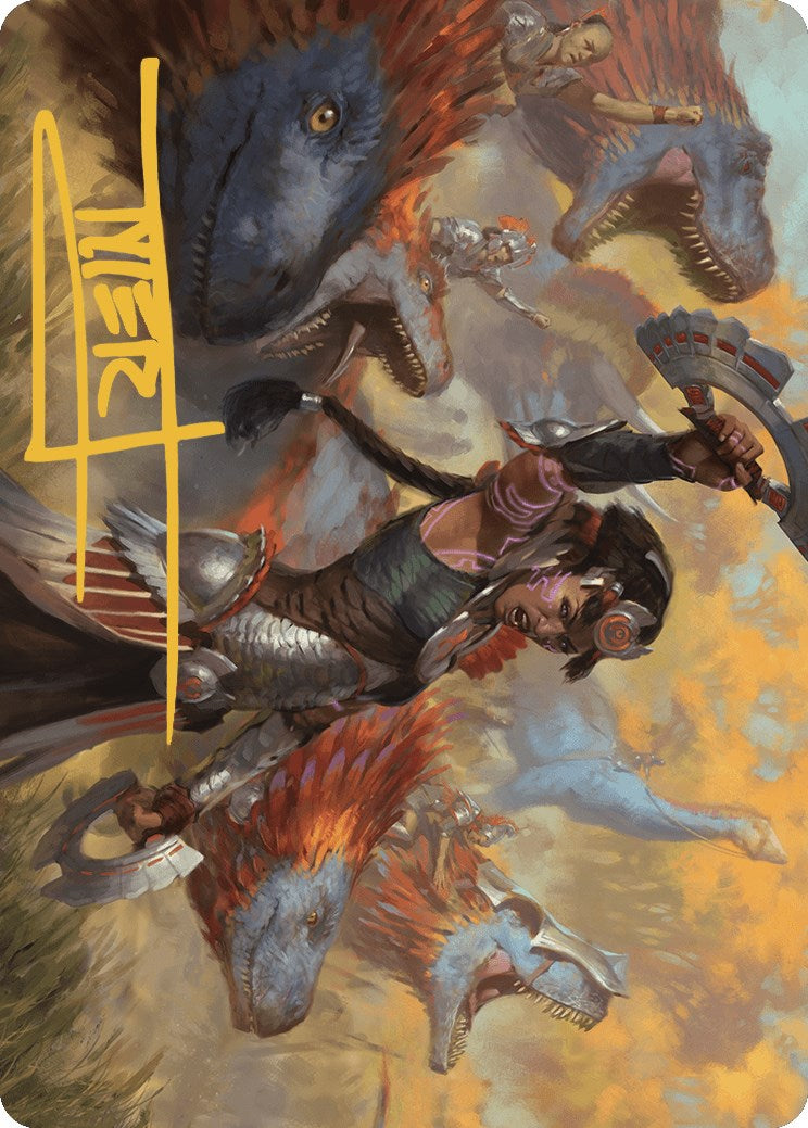 Huatli, Poet of Unity Art Card (Gold-Stamped Signature) [The Lost Caverns of Ixalan Art Series] | Exor Games Summserside
