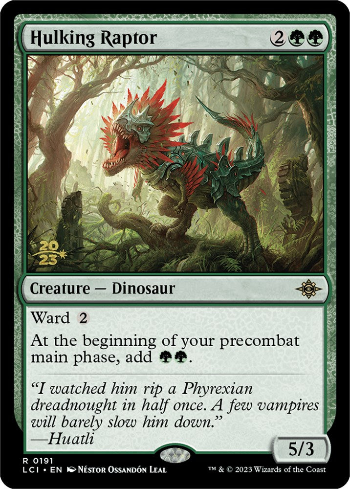 Hulking Raptor [The Lost Caverns of Ixalan Prerelease Cards] | Exor Games Summserside