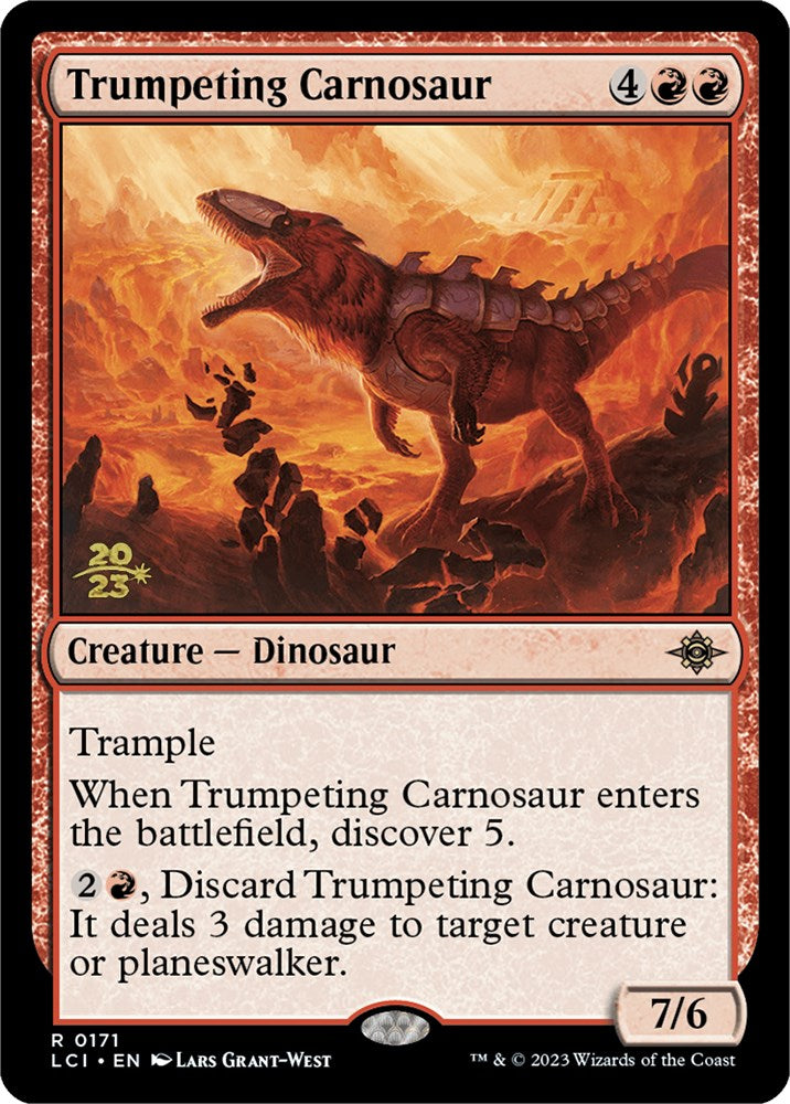 Trumpeting Carnosaur [The Lost Caverns of Ixalan Prerelease Cards] | Exor Games Summserside