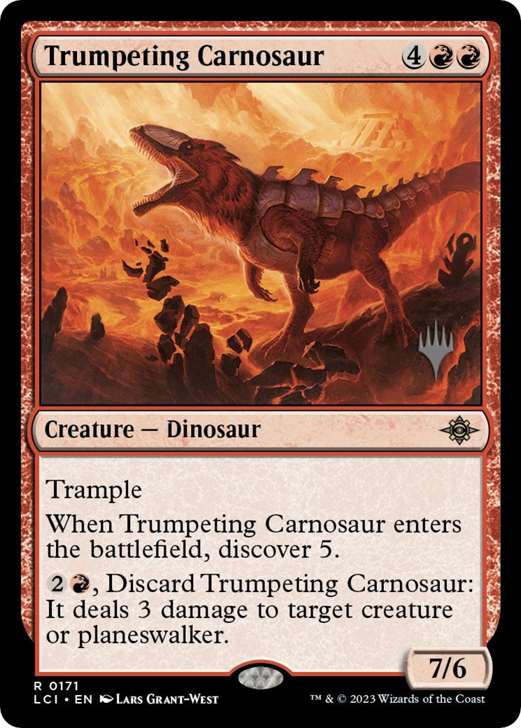 Trumpeting Carnosaur (Promo Pack) [The Lost Caverns of Ixalan Promos] | Exor Games Summserside