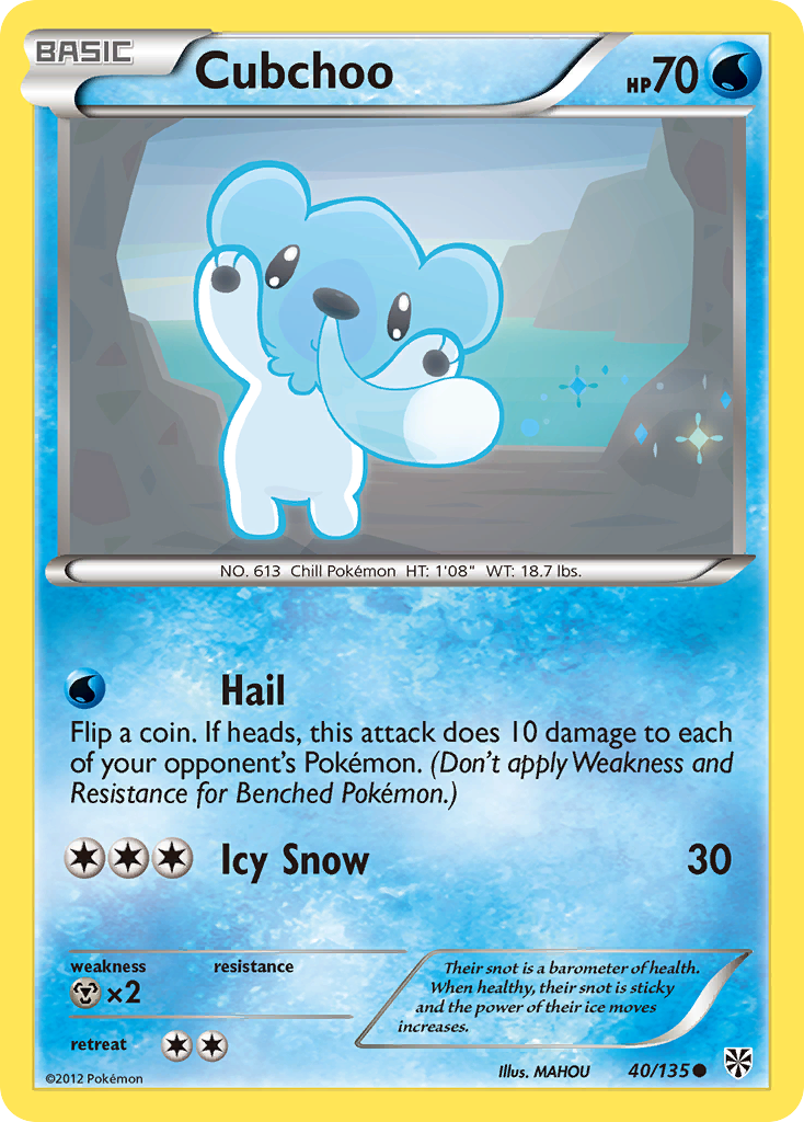 Cubchoo (40/135) [Black & White: Plasma Storm] | Exor Games Summserside