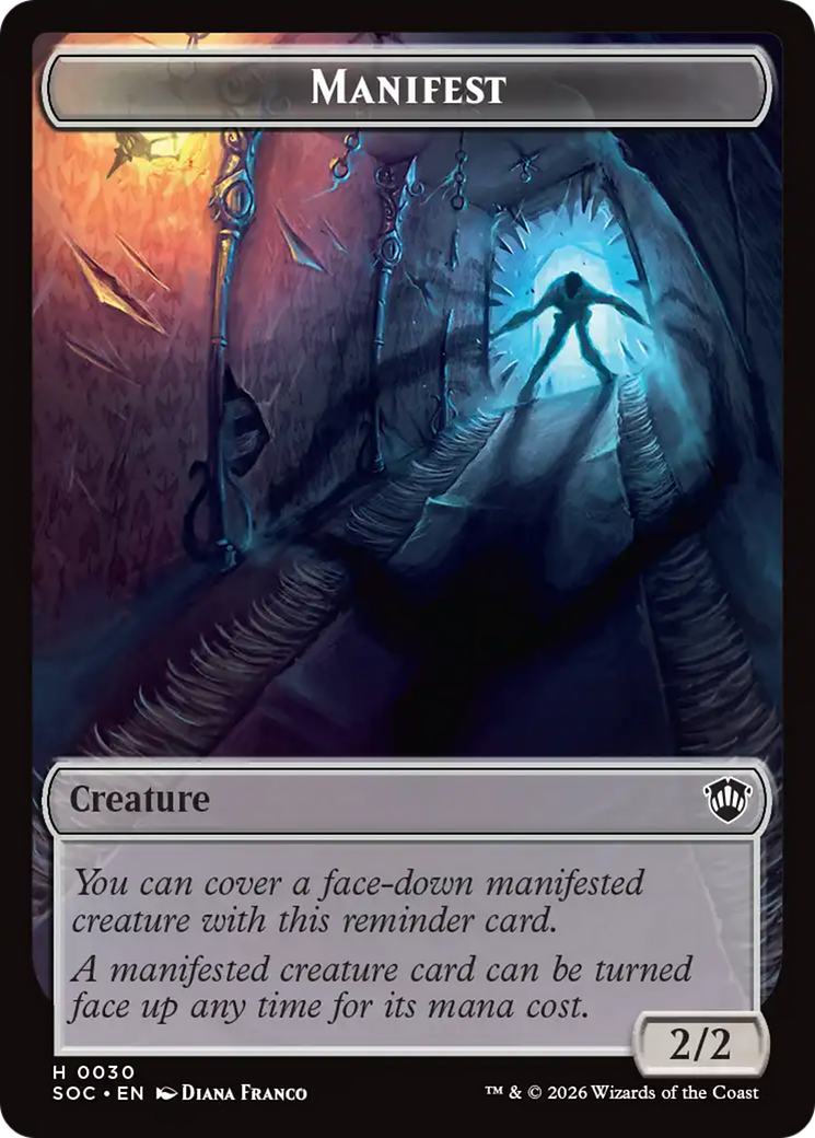 Elemental (0020) // Manifest Double-Sided Token [Secrets of Strixhaven Commander Tokens] | Exor Games Summserside