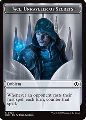 Human Wizard // Emblem - Jace, Unraveler of Secrets Double-Sided Token [Innistrad Remastered Tokens] | Exor Games Summserside