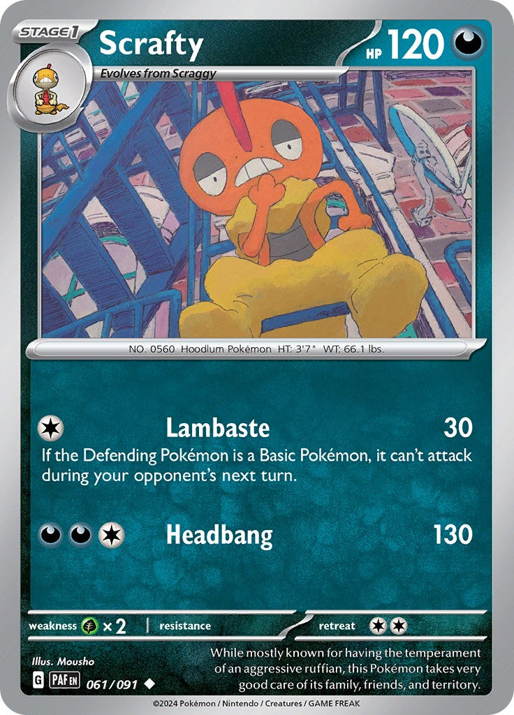 Scrafty (061/091) [Scarlet & Violet: Paldean Fates] | Exor Games Summserside