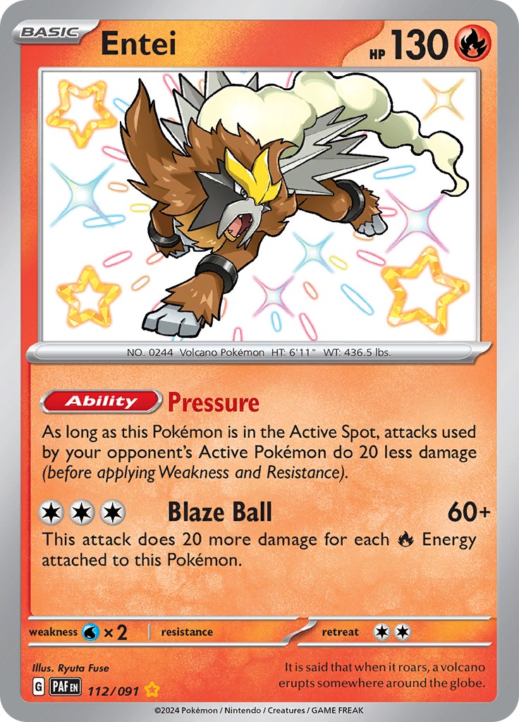 Entei (112/091) [Scarlet & Violet: Paldean Fates] | Exor Games Summserside