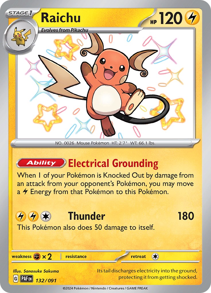 Raichu (132/091) [Scarlet & Violet: Paldean Fates] | Exor Games Summserside