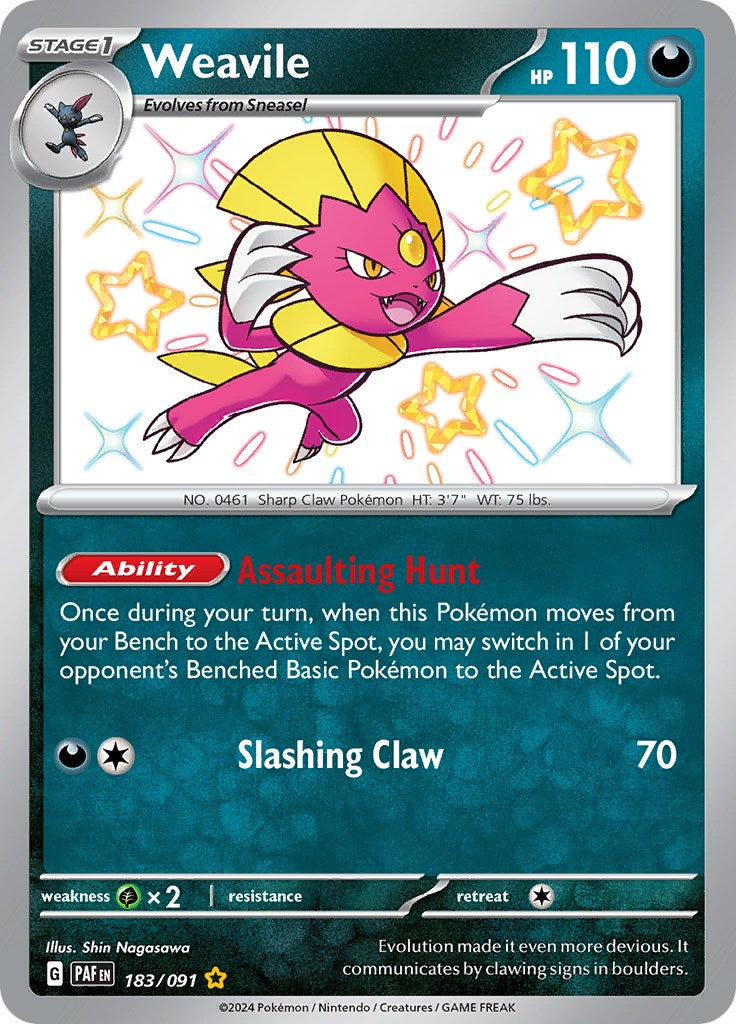 Weavile (183/091) [Scarlet & Violet: Paldean Fates] | Exor Games Summserside