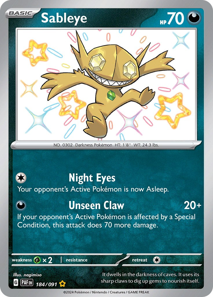 Sableye (184/091) [Scarlet & Violet: Paldean Fates] | Exor Games Summserside