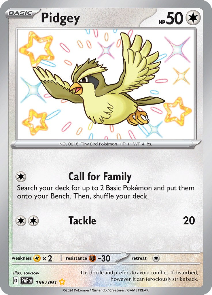 Pidgey (196/091) [Scarlet & Violet: Paldean Fates] | Exor Games Summserside