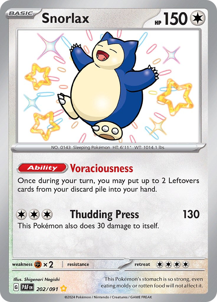 Snorlax (202/091) [Scarlet & Violet: Paldean Fates] | Exor Games Summserside