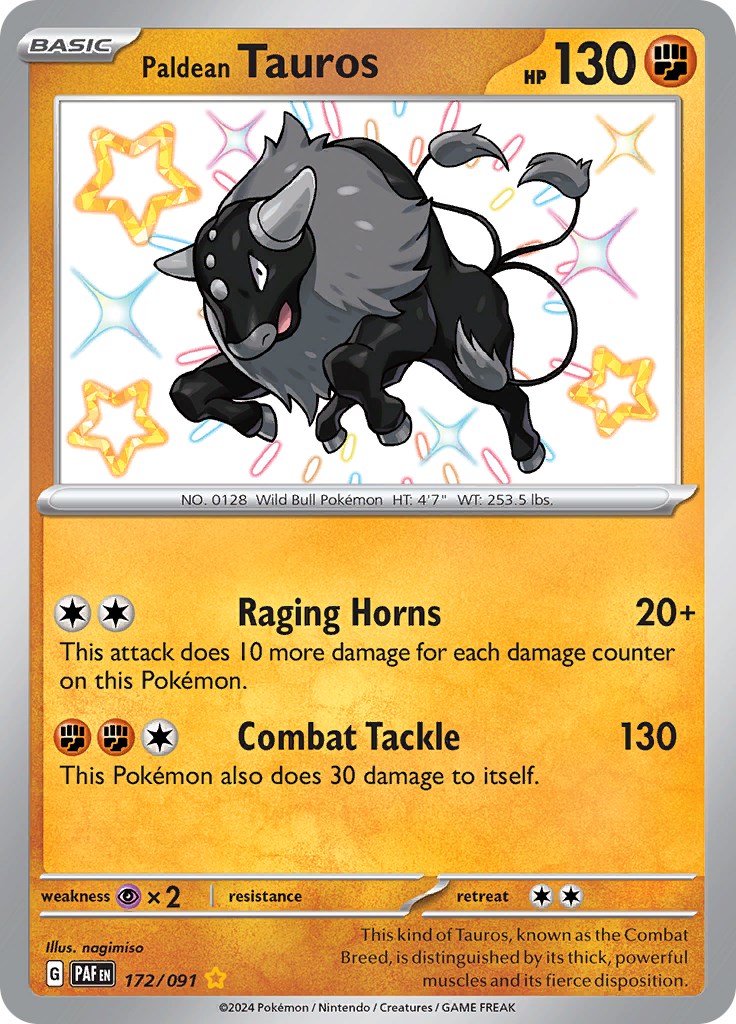 Paldean Tauros (172/091) [Scarlet & Violet: Paldean Fates] | Exor Games Summserside