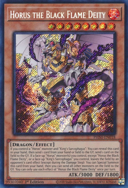 Horus the Black Flame Deity [PHNI-EN018] Secret Rare | Exor Games Summserside