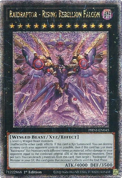 Raidraptor - Rising Rebellion Falcon [PHNI-EN045] Quarter Century Secret Rare | Exor Games Summserside