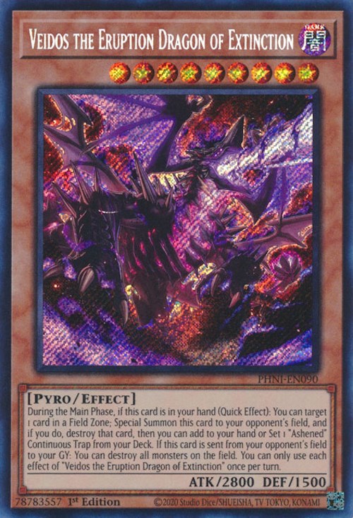 Veidos the Eruption Dragon of Extinction [PHNI-EN090] Secret Rare | Exor Games Summserside