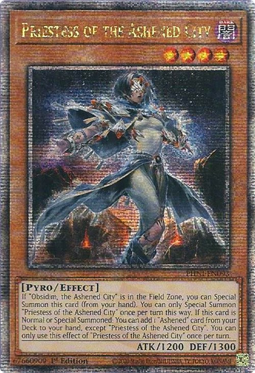 Priestess of the Ashened City [PHNI-EN093] Quarter Century Secret Rare | Exor Games Summserside