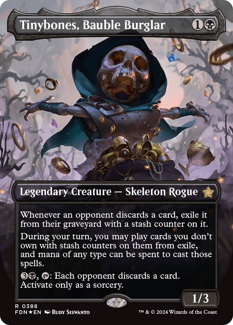 Tinybones, Bauble Burglar (Borderless) (Mana Foil) [Foundations] | Exor Games Summserside