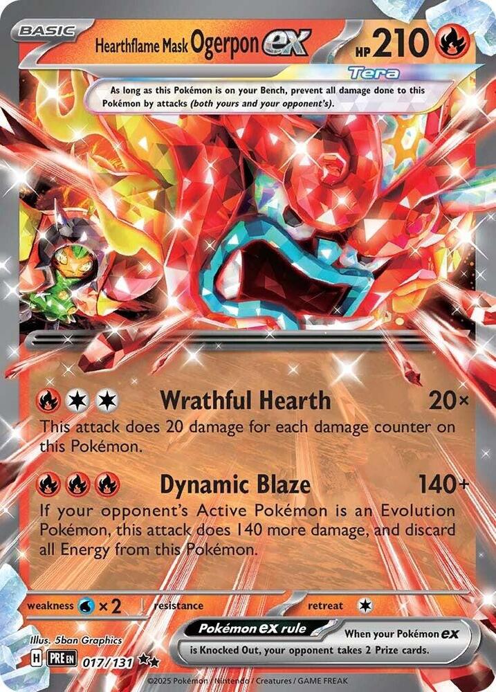 Hearthflame Mask Ogerpon ex (017/131) [Scarlet & Violet: Prismatic Evolutions] | Exor Games Summserside