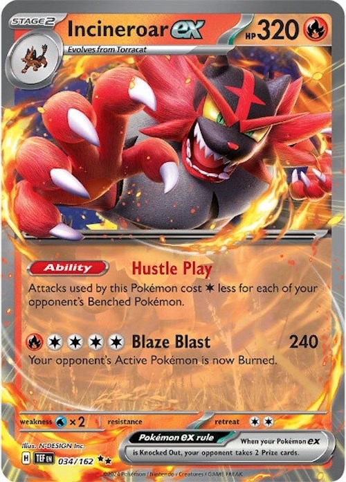 Incineroar ex (034/162) [Scarlet & Violet: Temporal Forces] | Exor Games Summserside