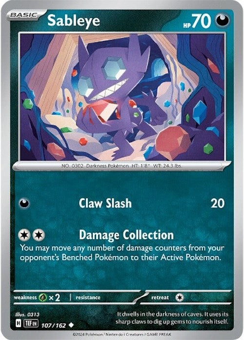 Sableye (107/162) [Scarlet & Violet: Temporal Forces] | Exor Games Summserside