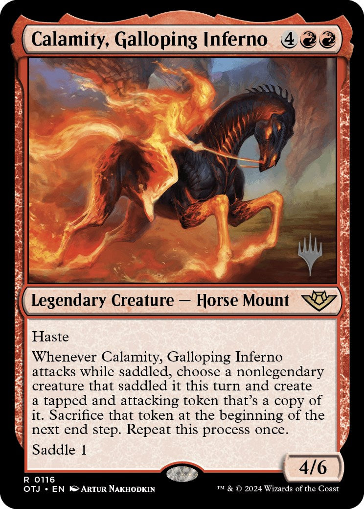 Calamity, Galloping Inferno (Promo Pack) [Outlaws of Thunder Junction Promos] | Exor Games Summserside