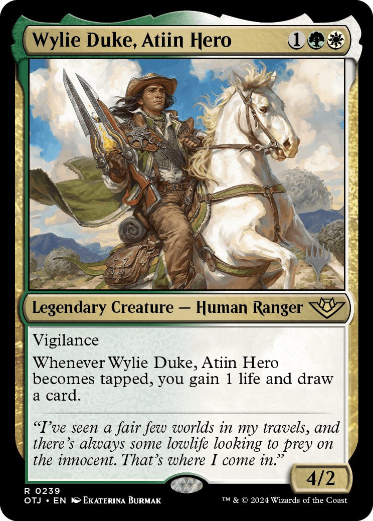 Wylie Duke, Atiin Hero (Promo Pack) [Outlaws of Thunder Junction Promos] | Exor Games Summserside