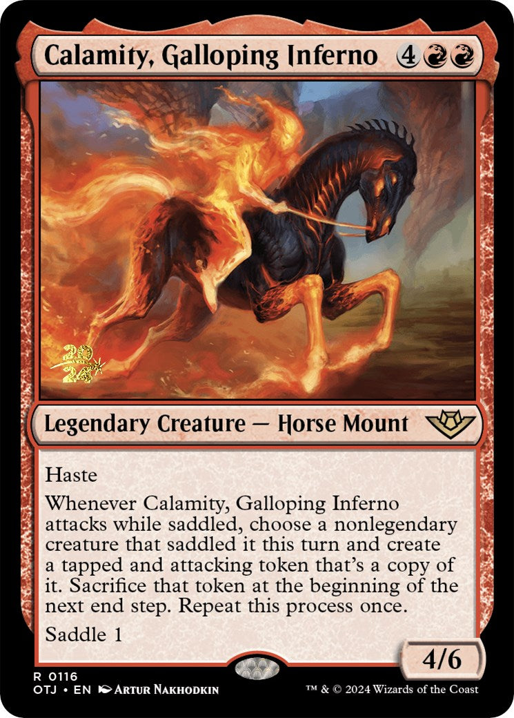 Calamity, Galloping Inferno [Outlaws of Thunder Junction Prerelease Promos] | Exor Games Summserside