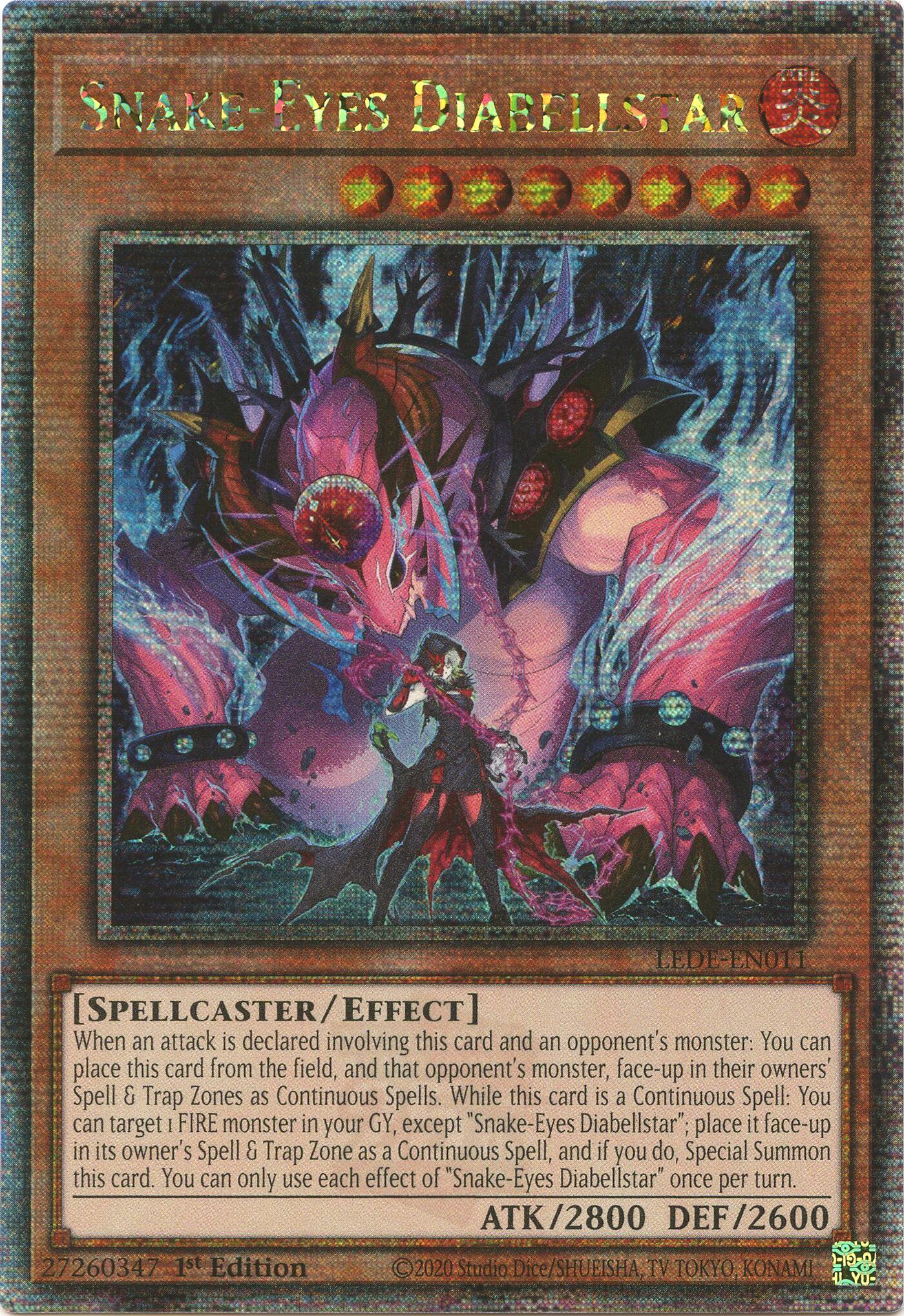 Snake-Eyes Diabellstar [LEDE-EN011] Quarter Century Secret Rare | Exor Games Summserside