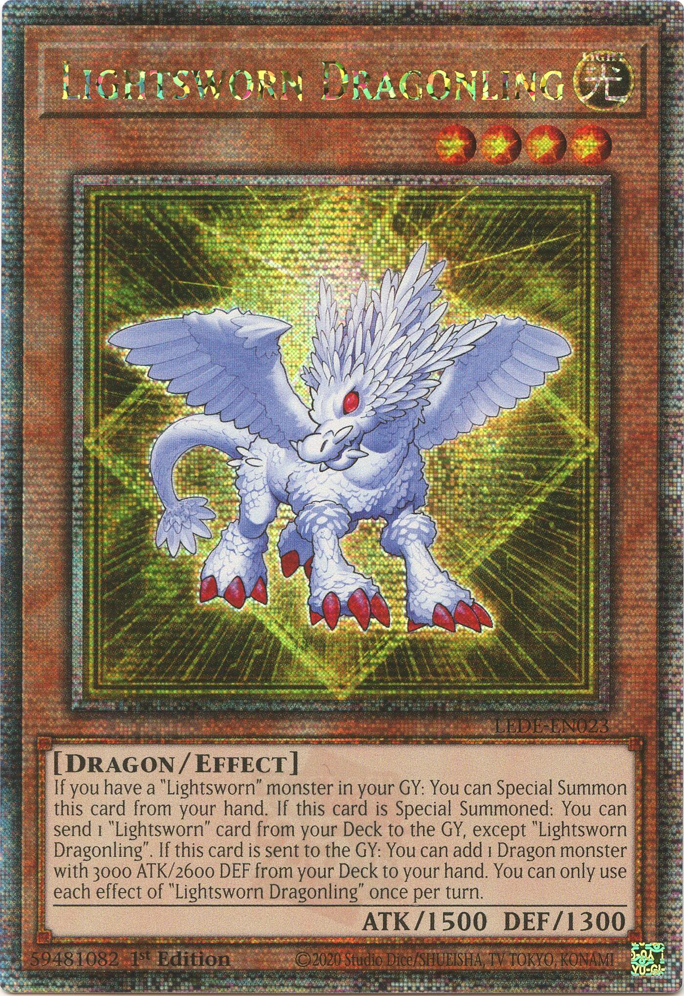 Lightsworn Dragonling (Quarter Century Secret Rare) [LEDE-EN023] Quarter Century Secret Rare | Exor Games Summserside