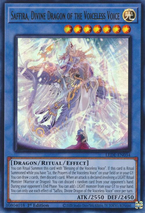 Saffira, Divine Dragon of the Voiceless Voice [LEDE-EN034] Ultra Rare | Exor Games Summserside