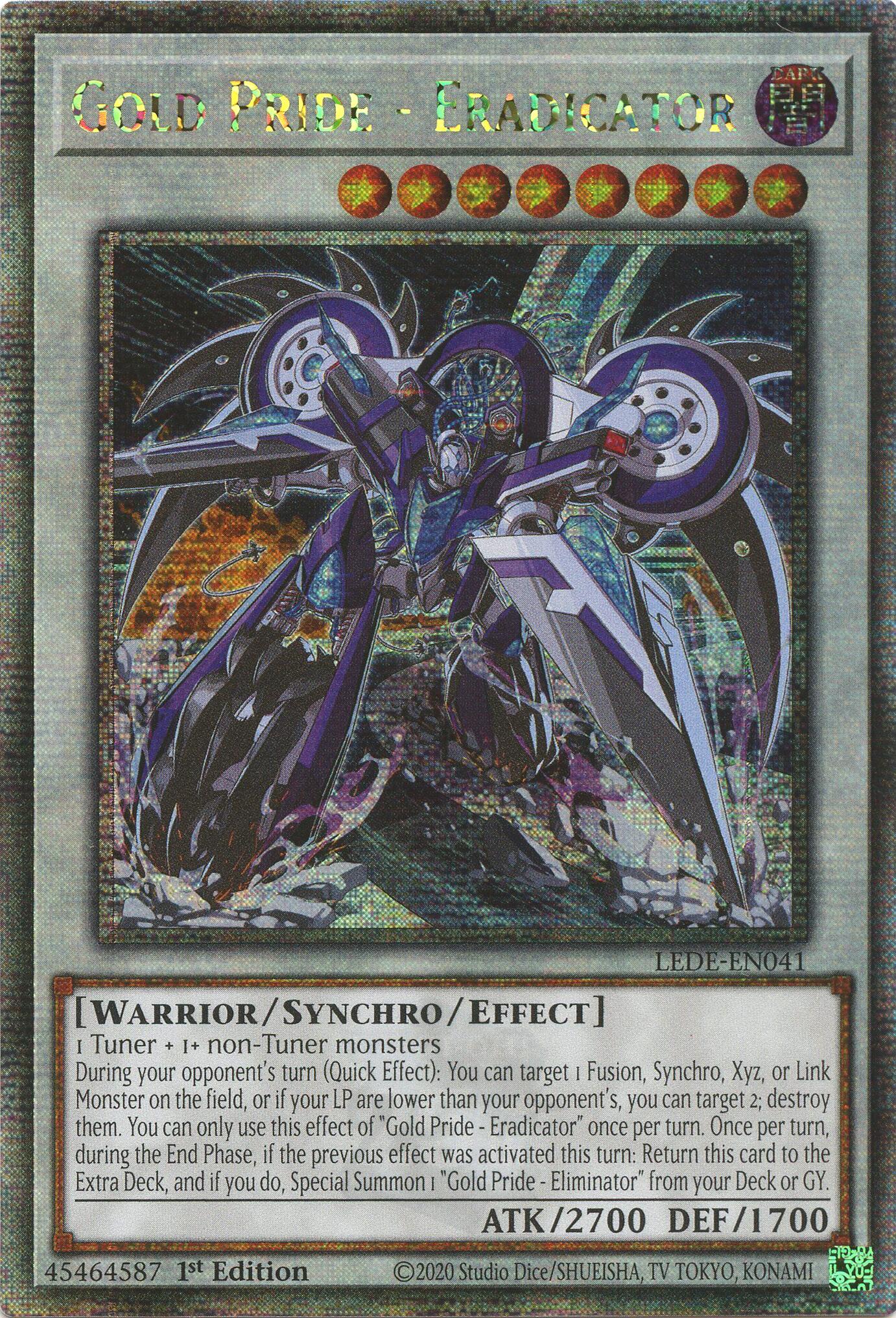 Gold Pride - Eradicator (Quarter Century Secret Rare) [LEDE-EN041] Quarter Century Secret Rare | Exor Games Summserside