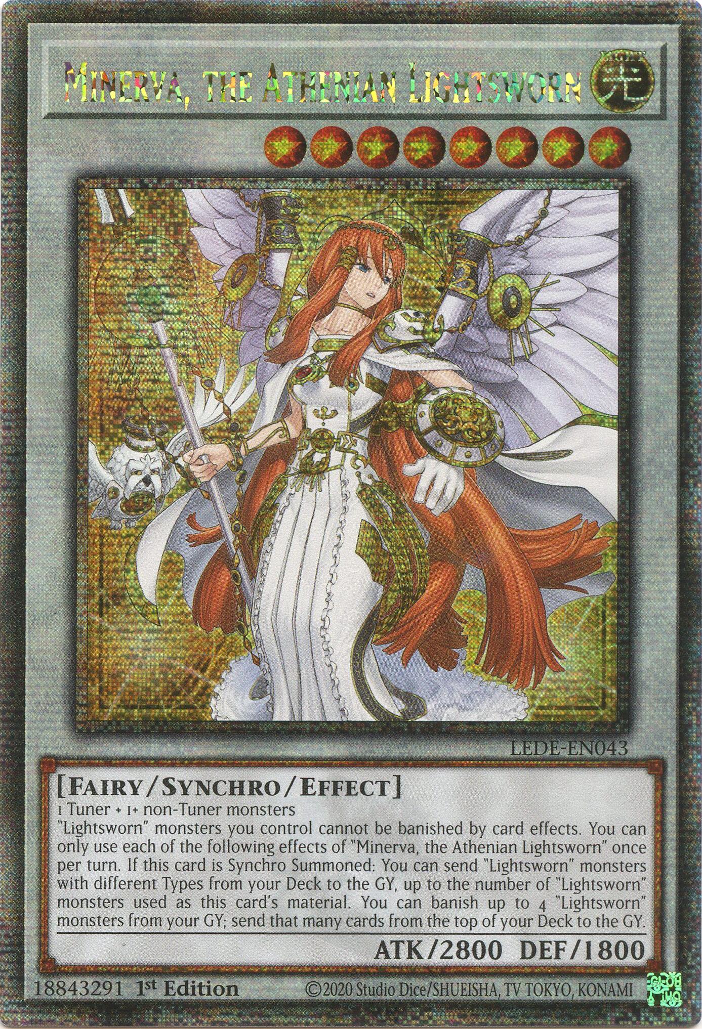 Minerva, the Athenian Lightsworn (Quarter Century Secret Rare) [LEDE-EN043] Quarter Century Secret Rare | Exor Games Summserside