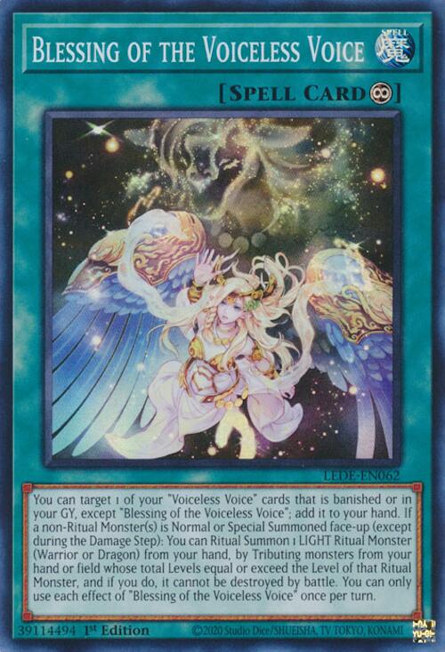 Blessing of the Voiceless Voice [LEDE-EN062] Super Rare | Exor Games Summserside