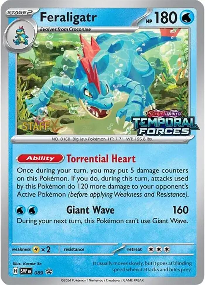 Feraligatr (089) (Staff Prerelease Promo) [Scarlet & Violet: Black Star Promos] | Exor Games Summserside